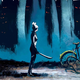 A girl stands in the woods next to a mangled bicycle on the cover of Something Is Killing the Children #1.